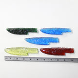 5 Glass Ornamental Knife Blades  #7628  Mountain Man Knife