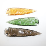 3 Glass Ornamental Spearheads  #9914  Arrowhead