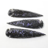 3 Obsidian Ornamental Spearheads  #8520  Arrowhead