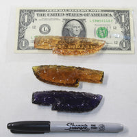 3 Small Glass Ornamental Knife Blades  #2527  Mountain Man Knife
