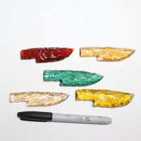5 Small Glass Ornamental Knife Blades  #661N  Mountain Man Knife