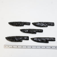 5 Obsidian Ornamental Knife Blades  #3810  Mountain Man Knife