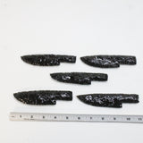 5 Obsidian Ornamental Knife Blades  #3810  Mountain Man Knife