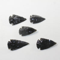 5 Large Obsidian Ornamental Arrowheads  #382n  Arrowhead