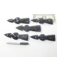 5 Obsidian Ornamental Tomahawk Heads #1732  Ax Axe Hatchet