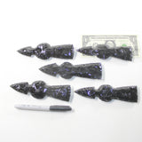 5 Obsidian Ornamental Tomahawk Heads #1732  Ax Axe Hatchet