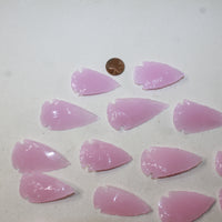 25 Pink Glass Ornamental Arrowheads  #9326  Arrowhead z