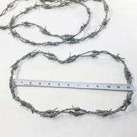 3 Leather Barbed Wire Necklaces Gray Colored   #9925