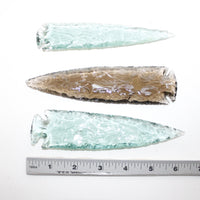 3 Glass Ornamental Spearheads  #8614  Arrowhead