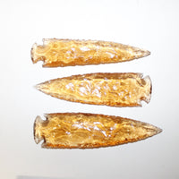 3 Glass Ornamental Spearheads  #5918  Arrowhead