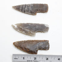 3 Small Stone Ornamental Knife Blades  #1419  Mountain Man Knife