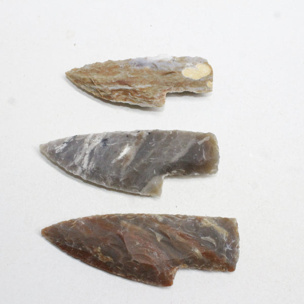 3 Small Stone Ornamental Knife Blades  #021D  Mountain Man Knife
