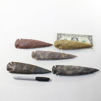 5 Stone Ornamental Spearheads  #1234  Arrowheads