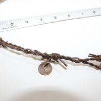 5 Leather Barbed Wire Necklace Antique Brown Colored   #90D  Bracelet Hat Band