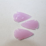 3 Pink Glass Ornamental Arrowheads  #2326  Arrowhead