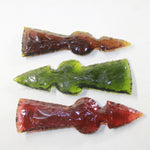 3 Glass Ornamental Tomahawk heads  #3527  Axe Hatched Ax z