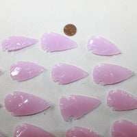 25 Pink Glass Ornamental Arrowheads  #0726  Arrowhead