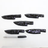5 Obsidian Ornamental Knife Blades  #1018  Mountain Man Knife