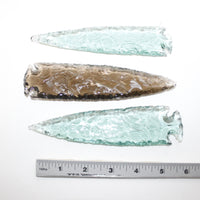 3 Glass Ornamental Spearheads  #8614  Arrowhead