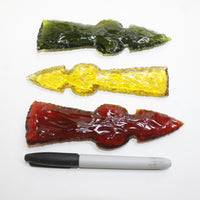 3 Glass Ornamental Tomahawk Heads #9519  Ax Axe Hatchet
