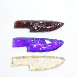 3 Small Glass Ornamental Knife Blades  #011D  Mountain Man Knife