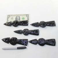 5 Obsidian Ornamental Tomahawk Heads #8125  Ax Axe Hatchet