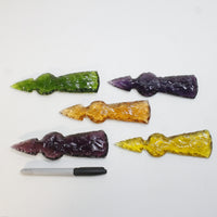 5 Glass Ornamental Tomahawk Heads #5818  Ax Axe Hatchet