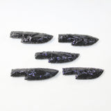 5 Small Obsidian Ornamental Knife Blades  #8123  Mountain Man Knife