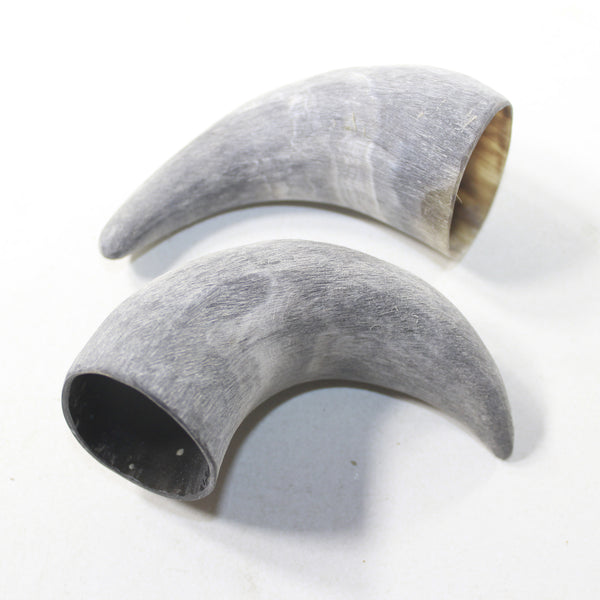 2 Raw Unfinished Cow Horn Tips #2533 Natural Colored