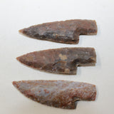 3 Small Stone Ornamental Knife Blades  #3126  Mountain Man Knife