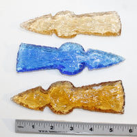 3 Glass Ornamental Tomahawk Heads #0019  Ax Axe Hatchet