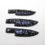 3 Obsidian Ornamental Knife Blades  #8924  Mountain Man Knife