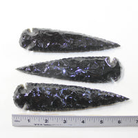 3 Obsidian Ornamental Spearheads  #8520  Arrowhead