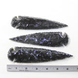 3 Obsidian Ornamental Spearheads  #8520  Arrowhead