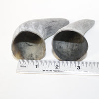2 Raw Unfinished Cow Horn Tips #8814 Natural colored