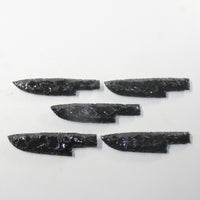 5 Obsidian Ornamental Knife Blades  #9334  Mountain Man Knife