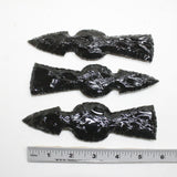 3 Obsidian Ornamental Tomahawk Heads #1410  Ax Axe Hatchet