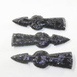3 Obsidian Ornamental Tomahawk Heads #8125  Ax Axe Hatchet