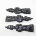 3 Obsidian Ornamental Tomahawk Heads #8125  Ax Axe Hatchet z