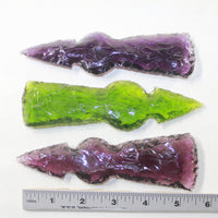 3 Glass Ornamental Tomahawk Heads #7726  Ax Axe Hatchet