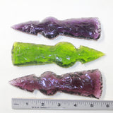 3 Glass Ornamental Tomahawk Heads #7726  Ax Axe Hatchet