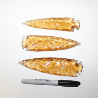 3 Glass Ornamental Spearheads  #5918  Arrowhead