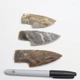 3 Small Stone Ornamental Knife Blades  #021D  Mountain Man Knife
