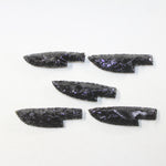 5 Small Obsidian Ornamental Knife Blades  #5624  Mountain Man Knife