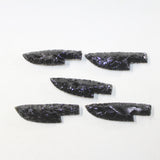 5 Small Obsidian Ornamental Knife Blades  #5624  Mountain Man Knife