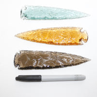 3 Glass Ornamental Spearheads  #4213  Arrowhead