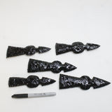 5 Obsidian Ornamental Tomahawk Heads #231N  Ax Axe Hatchet