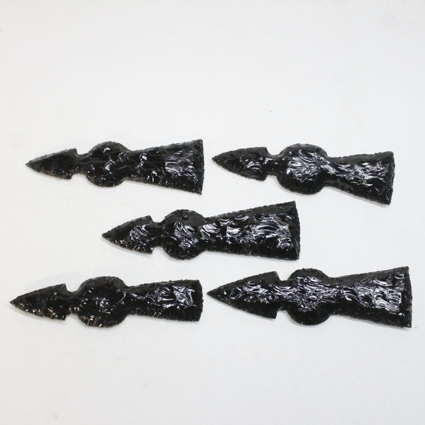 5 Obsidian Ornamental Tomahawk Heads #231N  Ax Axe Hatchet