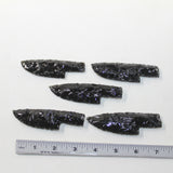 5 Small Obsidian Ornamental Knife Blades  #2923  Mountain Man Knife