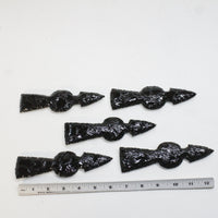 5 Obsidian Ornamental Tomahawk Heads #7710  Ax Axe Hatchet